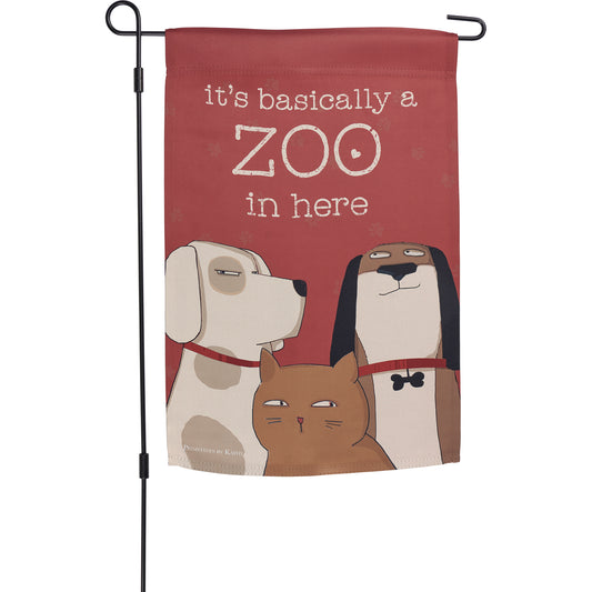 Garden Flag - It's Basically a Zoo in Here