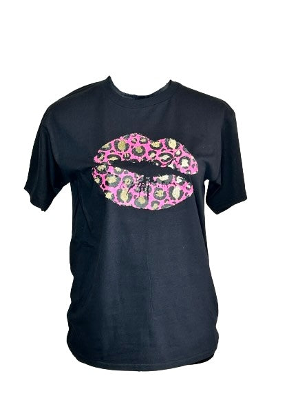 Youth T-Shirt - Leopard Lips (Black)