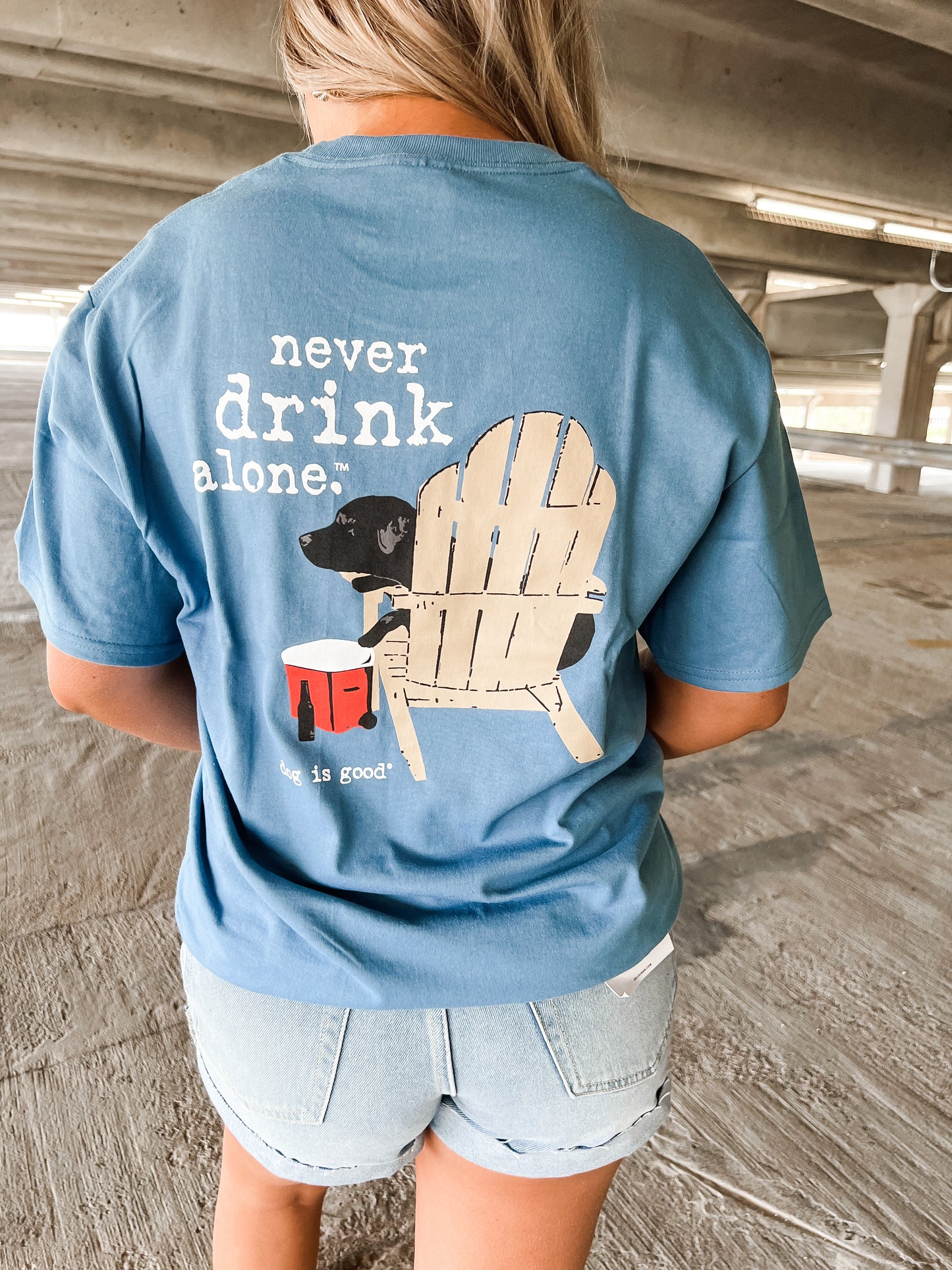 Never Drink Alone T-Shirt - Blue (Unisex)