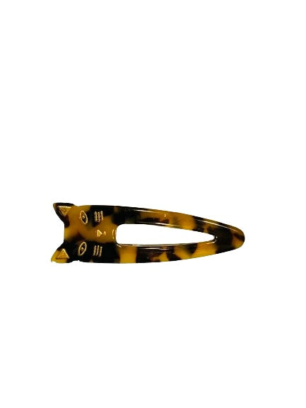 Hair Clip - Dark Tortoiseshell Cat Single Head #6352