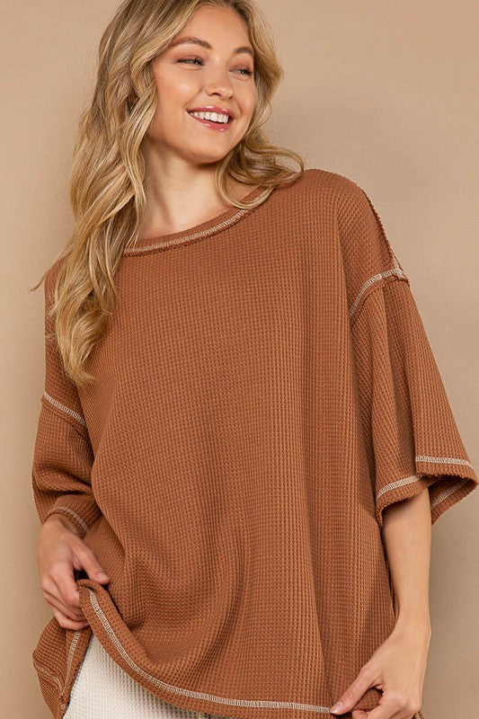 Oversized Thermal Knit Top