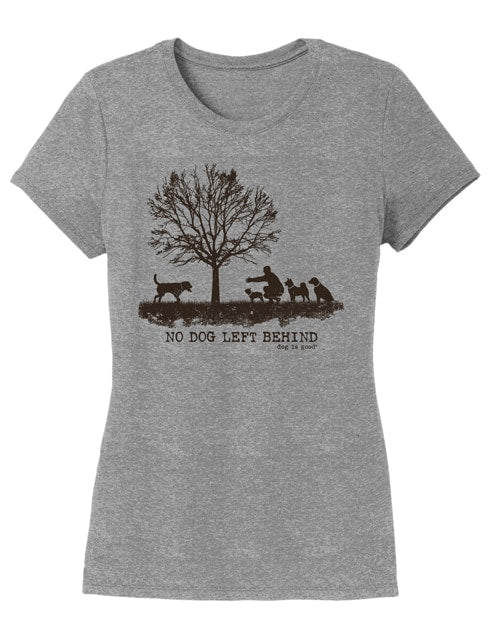 No Dog Left Behind T-Shirt (Women's) Grey